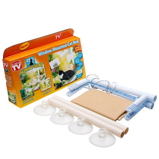 Sunny window seat mounted on glass